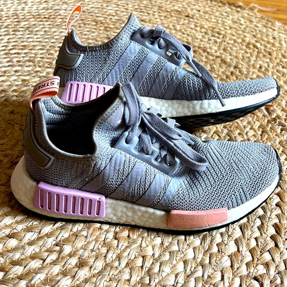 NMD Adidas Size 7 Grey & Purple/Pink
